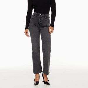Denim Forum Arlo High Rise Straight 28L Smoky Shadow Grey Jeans
